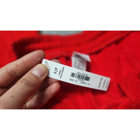 Victoria's Secret Women's Small Short Red Ivy Fleece Split Hem Flare Sweatpants - Picture 3 of 9